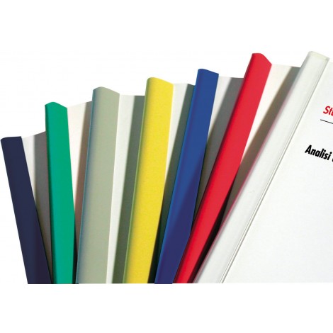 Fellowes Dorsini in plastica per rilegatura senza macchine, estremita` arrotondate, formato A4, rilega fino a 40 fogli, dorso 8mm, colore bianco - D108BI