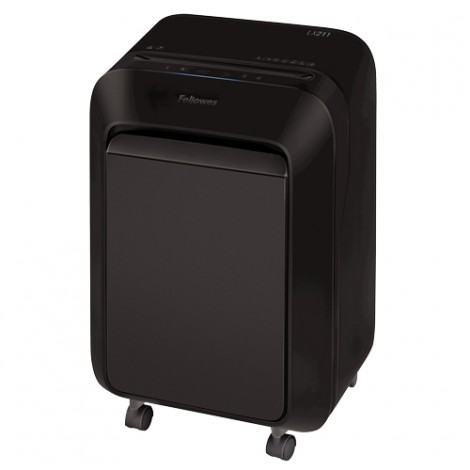 Fellowes LX211 - Distruggidocumenti taglio a microframmenti 2x12mm, distrugge carte di credito,clip e punti metallici, per 1-3 utenti, sicurezza P5, capacità taglio 15fg, capacità cestino 23fg, colore nero - 5050201