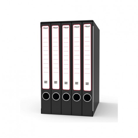 King Mec Quintetto cartelle a 2 anelli, dorso 40mm, formato 23x32cm, colore nero - GKM5200