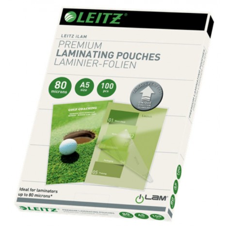 Leitz iLam UDT - Pouches A5, finitura lucida, 80 micron - conf. da 100pz - 74920000