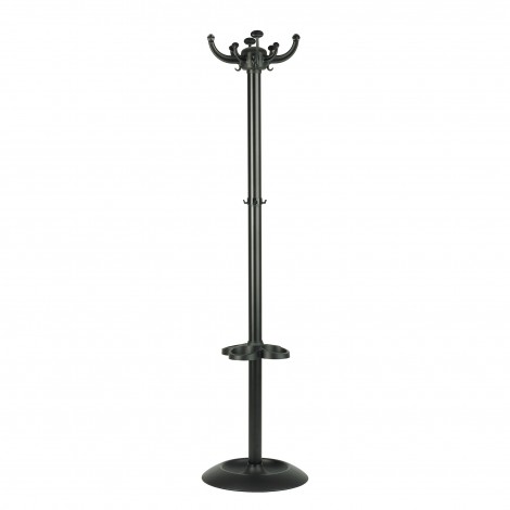 Unisit Appendiabiti con portaombrelli, testa girevole e 8 pomelli, colore nero - APUJOL/N