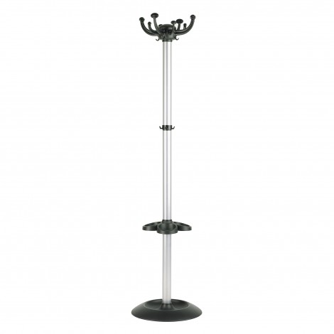 Unisit Appendiabiti Jolly con portaombrelli, testa girevole e 8 pomelli, colore grigio/nero - APUJOL/G