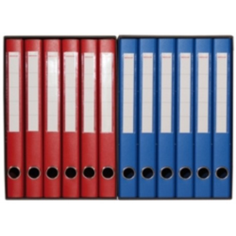 Brefiocart Sestetto cartelle con lembi, colore blu, dorso 4cm, formato 34x27cm, colore blu - 6pz - 0206325/BL