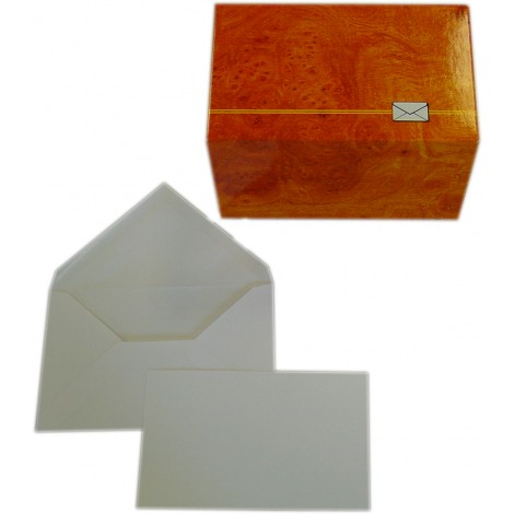 Blasetti Confezione 100 cartoncini 220gr/m² e buste 80gr/m², formato 4 (7,5x11,2cm), colore bianco - 0532