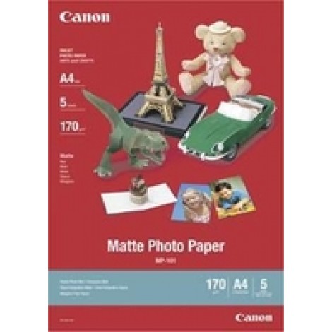 Canon MP 101 - Carta bianca fotografica opaca, A4, 5 fogli, 170gr - 1pz - 7981A042