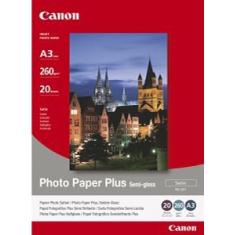 Canon SG 201 - Carta bianca fotografica semi lucida, A3, 20 fogli, 260gr - 1pz - 1686B026AA