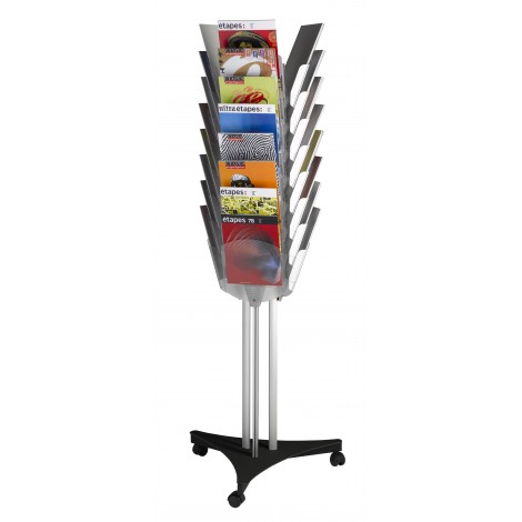 Paperflow Portariviste rotante da terra, 24 scomparti, formato A4 - 63,3x167cm - K500245