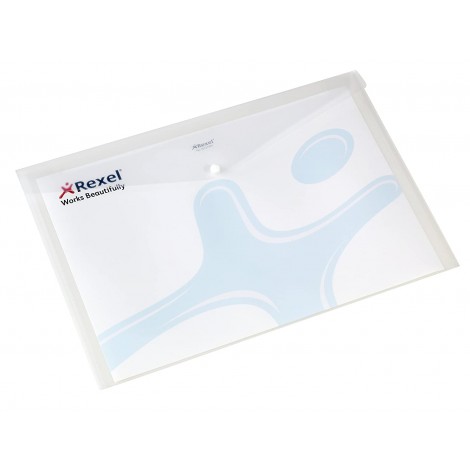 Rexel Busta Active in PPL con bottone, formato utile 29,7x42cm, confezione da 5pz - 16131WH