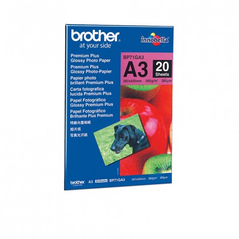 Brother Carta bianca fotografica lucida, A3, 20 fogli, 260gr - 1pz - BP71GA3