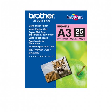 Brother Carta bianca fotografica opaca, A3, 25 fogli, 145gr - 1pz - BP60MA3