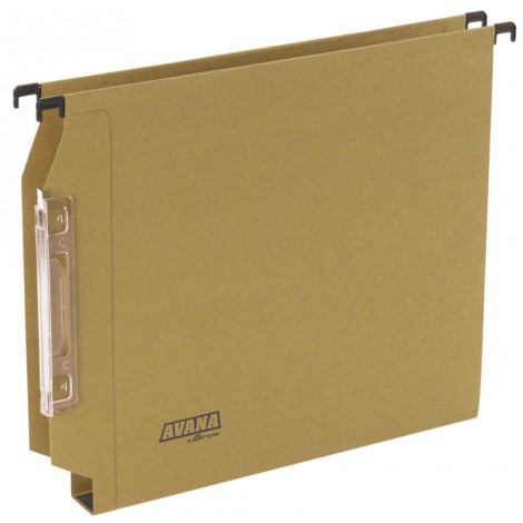 Bertesi AVANA 064 F BETA - Cartelle sospese per ARMADIO con fondo a U3, interasse 33cm, assemblaggio termoincollato, aste di sospensione in filo d`acciaio, ganci in polistirene nero, porta etichette ad effetto lenticolare 14cm, 220gr, colore avana - Prezzo singolo, ord minimo 50pz - 064 F BETA 3-B1