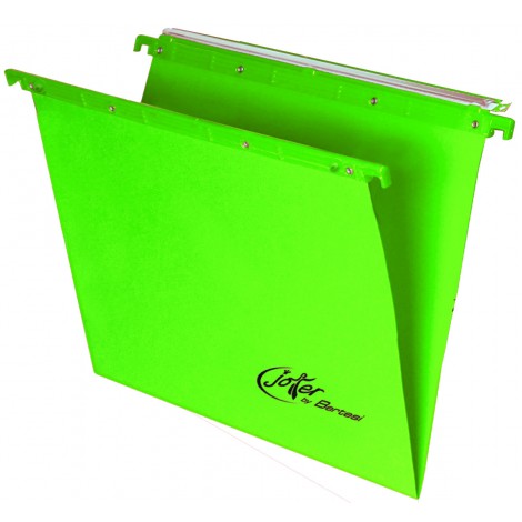 Bertesi JOKER 400 LINK - Cartelle sospese per CASSETTO con fondo a V, interasse 39cm, assemblaggio mediante rivetti metallici, aste di sospensione in polistirene, porta etichette ad effetto lenticolare 31cm, 270gr, colore verde - Prezzo singolo, ord. minimo 25pz - 400/395 LINK - A6