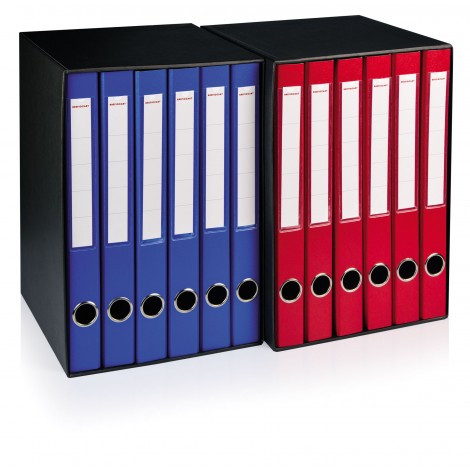 Brefiocart Sestetto cartelle a due anelli da 25mm, colore blu, dorso 4cm, formato 34x27cm - 6pz - 0206321/BL