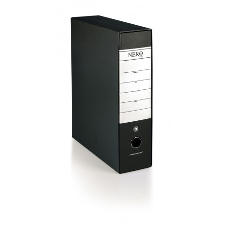 Brefiocart Registratore protocollo Nero&, dorso 8cm, colore nero, 28,5x35cm - 1pz - 0201150/NE