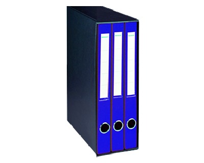 Brefiocart Terzetto cartelle con lembi, colore blu, dorso 4cm, formato 34x27cm - 3pz - 0206324/BL