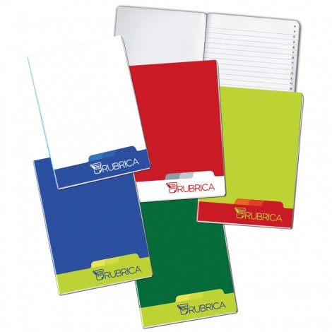 Blasetti Rubrica con punto metallico, formato A5, 30 fogli, carta 80gr, 1R righe, colori assortiti - 1386