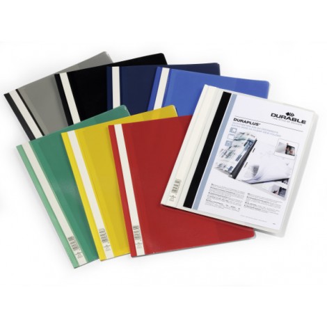 Durable Duraplus - Cartellina personalizzabile ad aghi, in plastica robusta, formato 22x30cm, colore blu - Prezzo singolo, ord. minimo 25pz - 2579-07