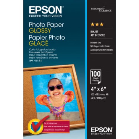 Epson Good - Carta bianca fotografica lucida, A6, 100 fogli, 200gr - 1pz - C13S042548