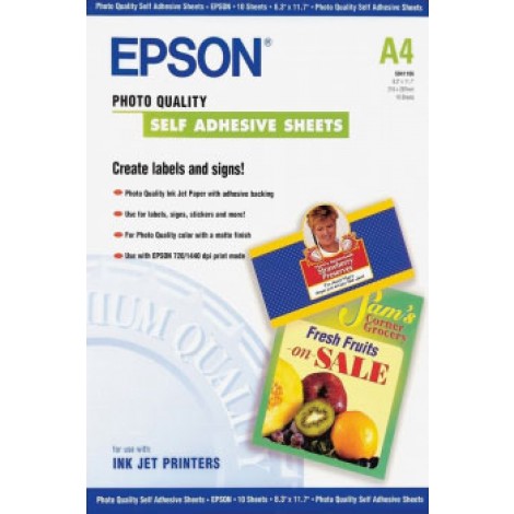 Epson Carta adesiva A4, 10 fogli, 167gr - 1pz - C13S041106