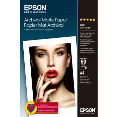Epson Carta bianca fotografica opaca, A4, 50 fogli, 192gr - 1pz - C13S041342