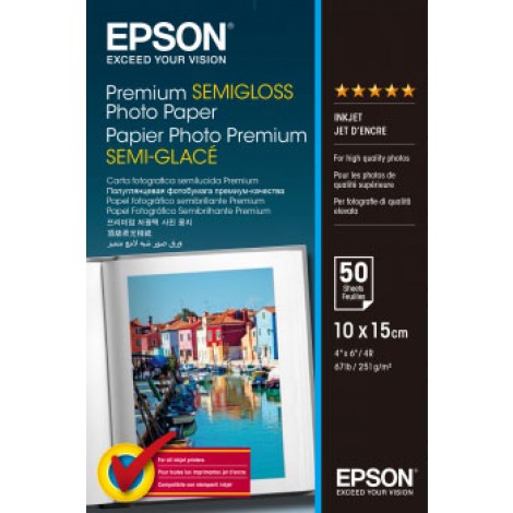 Epson Carta bianca fotografica semi lucida, A6, 50 fogli, 251gr - 1pz - C13S041765