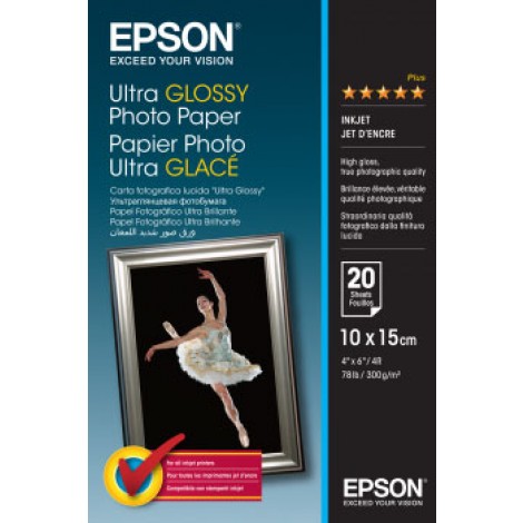 Epson Carta bianca fotografica extra lucida, A6, 20 fogli, 300gr - 1pz - C13S041926