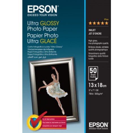 Epson Carta bianca fotografica extra lucida, formato 13x18cm, 50 fogli, 300gr - 1pz - C13S041944