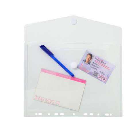 Exacompta Buste in PPL forate con chiusura in velcro, finitura liscia, formato 24x32cm, confezione da 5pz - 57381E