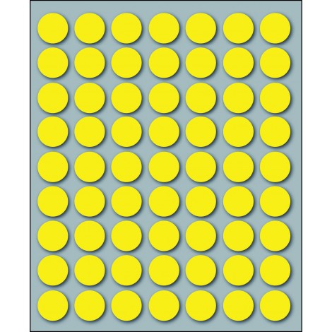 Markin 630 etichette adesive rotonde permanenti, Ø 14mm, 63 etichette per foglio, 10 fogli, colore giallo - Prezzo singolo, ord. minimo 25pz - X10005GI