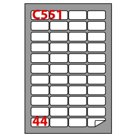 Markin 4.400 etichette adesive bianche permanenti con angoli arrotondati (45x23mm), 44 etichette per foglio - 100 fogli - X210C551