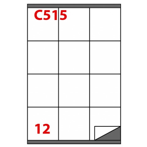 Markin 1.200 etichette adesive bianche permanenti con margini (70x72mm), 12 etichette per foglio - 100 fogli - X210C515