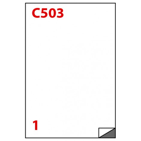 Markin 50 etichette adesive permanenti (210mmx297mm) in fogli A4, 1 etichetta per foglio, colore trasparente lucido - 50 fogli - X220LTGC503