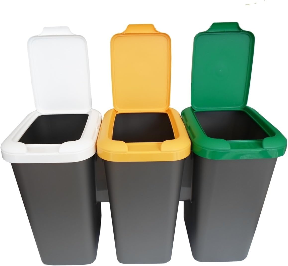 Pattumiera per Rifiuti tris L Pattumiera Differenziata cm. 78,5x32xh47 - C92TRIS78 - immagine 2