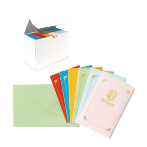 Rex Sadoch Dresda - Taschetta 10 buste e 10 biglietti formato 9 (9x14cm), 240gr + 90gr, colore bianco - 8018