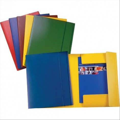 Esselte C42 - Cartellina a 3 lembi con elastico, formato 25x35cm, cartone 810gr, dorso 5mm, colore rosso. Prezzo singolo, ord. minimo 5pz - 390342160