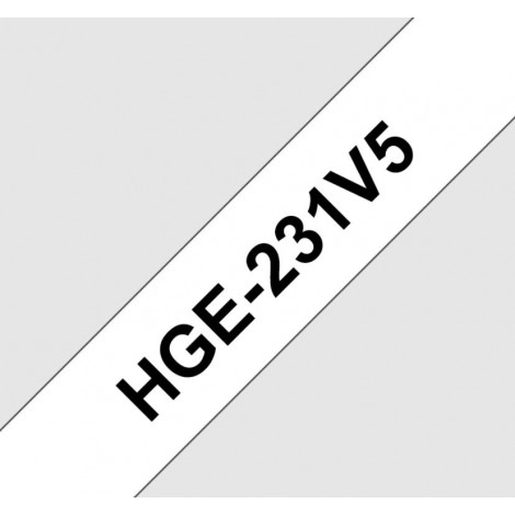 Brother Nastro tipo HGe per PT-T900W, 12mm x 8m, nero su bianco - 5pz - HGE231V5 - C92B61229
