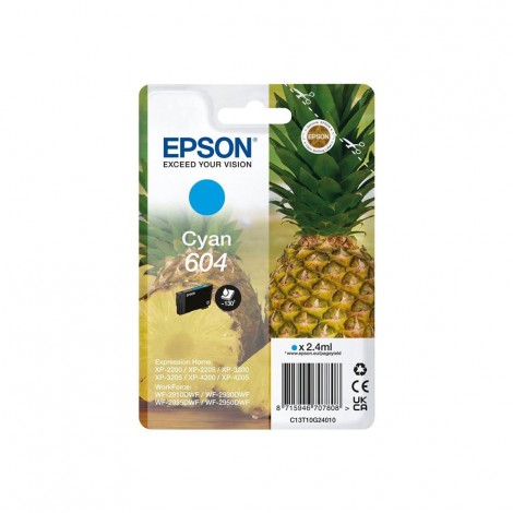 Epson 604 Cartuccia inchiostro ciano per EXPRESSION HOME XP 2200 (2,4ml) 1pz - C13T10G24010 - C92E22625