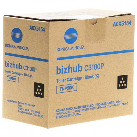 Konica Minolta TNP50K toner nero per BIZHUB C3100P (5.000pg) 1pz - A0X5154 - C92M33797