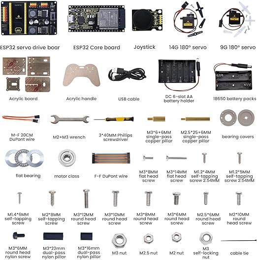 Braccio robot intelligente ESP32 con joystick, kit costruzione robot programmazione fai-da-te 4DF per adolescenti adulti - C92ESP32 - immagine 2
