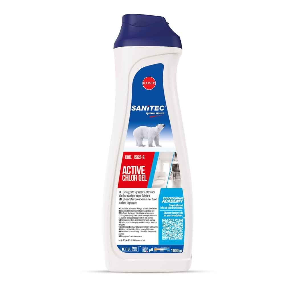 Sanitec Active Chlor Gel Detergente sgrassante clorinato elimina odori per superfici dure 1562-S