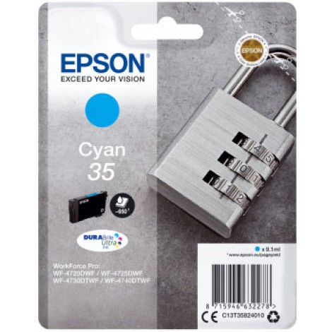 Epson 35 Cartuccia inchiostro ciano per WORKFORCE PRO WF 4720DWF (9,1ml) 1pz - C13T35824010 - C92E22267