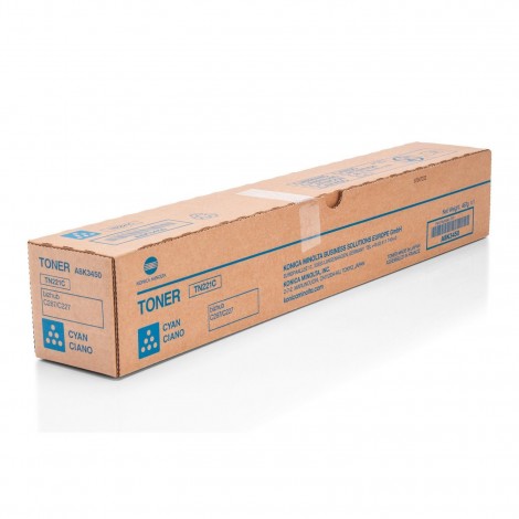 Konica-Minolta TN221C toner ciano per BIZHUB C 227 (21.000pg) 1pz - A8K3450 - C92M33256