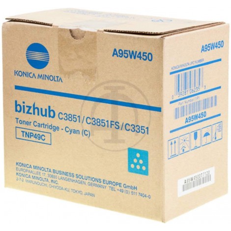Konica-Minolta TNP49C toner ciano per BIZHUB C 3351 (12.000pg) 1pz - A95W450 - C92M33263