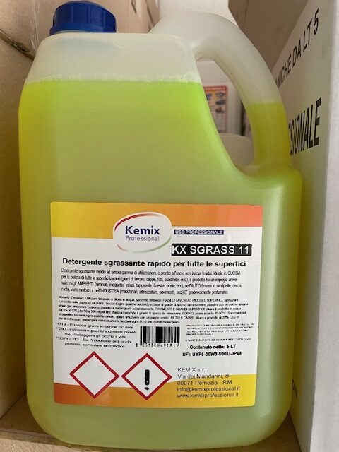 Kemix Detergente sgrassante Sgrass 11 per tutte le superfici, tanica da 5lt