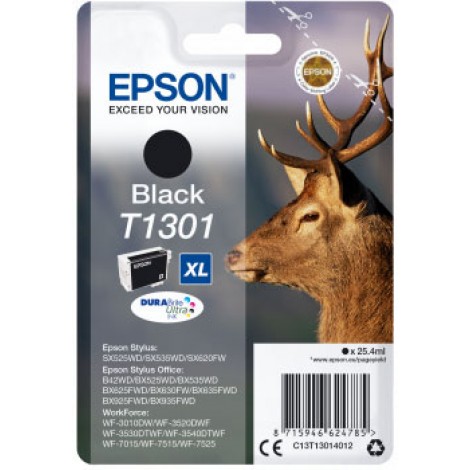 Epson T1301 Cartuccia inchiostro nero per STYLUS BX325WD (26ml) 1pz - C13T13014012 - C92E22170