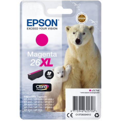 Epson 26 XL Cartuccia inchiostro magenta per EXPRESSION PREMIUM XP 600 (9,7ml) 1pz - C13T26334012 - C92E22189