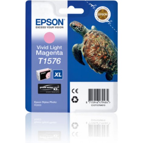 Epson T1576 Cartuccia inchiostro magenta chiaro per STYLUS PHOTO R 3000 (26ml) 1pz - C13T15764010 - C92E22505