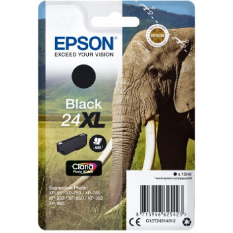 Epson 24 XL Cartuccia inchiostro nero per EXPRESSION PHOTO XP 750 (10ml) 1pz - C13T24314012 - C92E22562