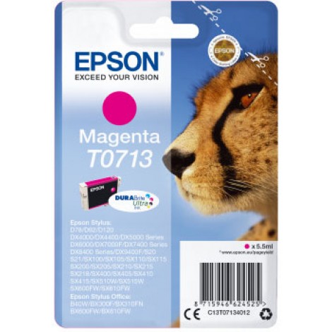 Epson T0713 Cartuccia inchiostro magenta per STYLUS D 78 (5,5ml) 1pz - C13T07134012 - C92E27104