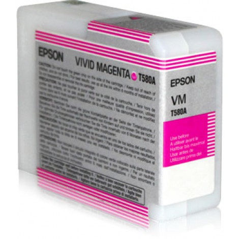 Epson T580A cartuccia vivid magenta per STYLUS PRO 3800 (80ml) 1pz - C13T580A00 - C92E27140